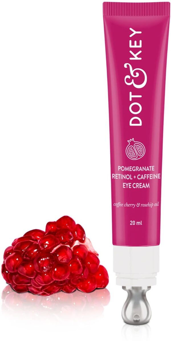 Dot & Key Pomegranate Retinol + Caffeine Eye Cream,Fades Dark Circles, Smooths Wrinkles (20 ml)
