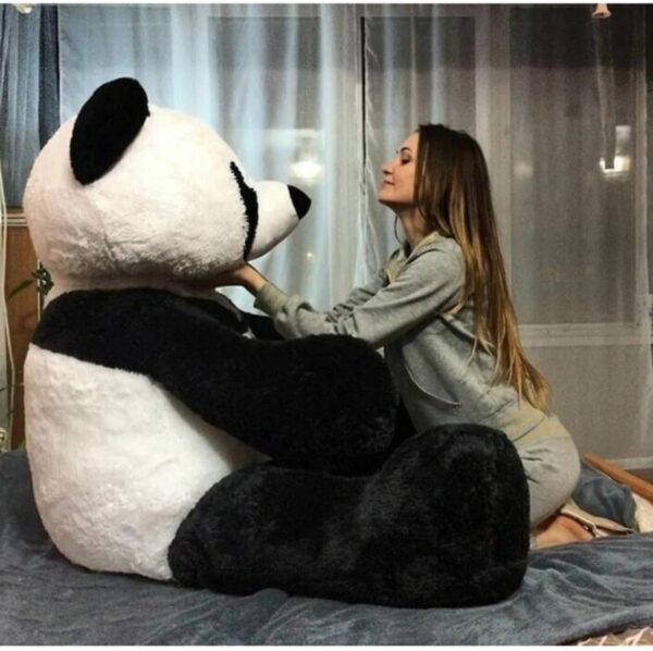 itaCheeHUB 6 Feet panda teddy bear stuffed toy plush birthday valantine day gift  - 150 cm (Black, White)