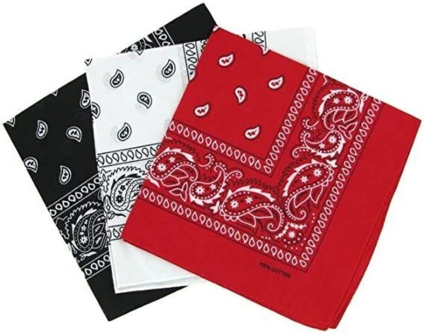 Good Shopkeeper Black, White and Red Cotton 20inches x 20inches multiuse Handkerchief ["Black, White and Red"] Handkerchief