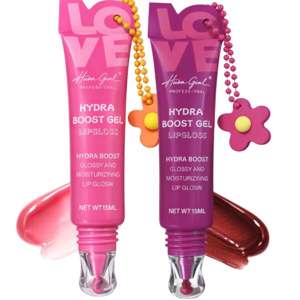 Korean Lip Gloss Duo Kit, Set of 2 | Cute For Girls, Tinted High Shine Hydrating, Women Gift, K Beauty Inspired Makeup Present For Teens