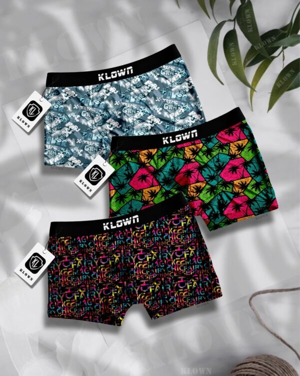 TRUNKWALA by KLOWN Pack of 3 Printed Men Trunk
